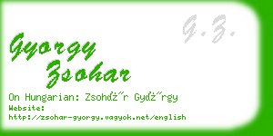 gyorgy zsohar business card